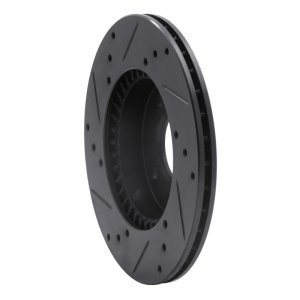 Nissan Sentra Brake Rotor (1) - Front Right - R1 Concepts - Drilled & Slotted - Black - `95-`00